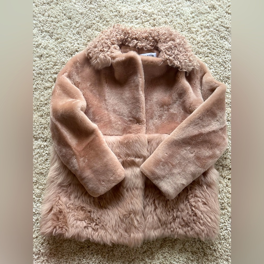 Nour Hammour light pink fur Aimee coat